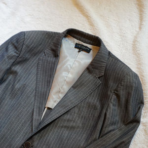 Gray and White Striped Blazer